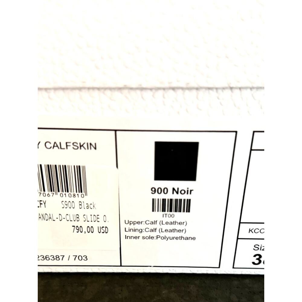 Christian Dior Black D-Club Calfskin Slide Sandals Size 38 NWT Box Dust Bag - Picture 4 of 10